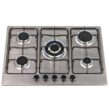 SIA SSG702SS 70cm 5 Burner Gas Hob In Stainless Steel With Enamel Pan Stands SIA SSG702SS 70cm 5 Burner Gas Hob In Stainless Steel With Enamel Pan Stands