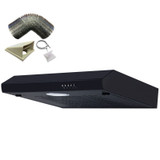 SIA STH60BL 60cm Black Slimline Visor Cooker Hood Kitchen Fan And 1m Ducting Kit SIA STH60BL 60cm Black Slimline Visor Cooker Hood Kitchen Fan And 1m Ducting Kit