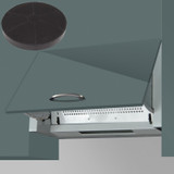 SIA INT60SS 60cm Silver Integrated Built In Kitchen Cooker Hood &Carbon Filter