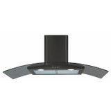 CDA ECP102BL 100cm Black Curved Glass Chimney Cooker Hood Kitchen Extractor Fan