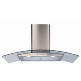 CDA ECP92SS 90cm Stainless Steel Curved Glass Kitchen Cooker Hood Extractor Fan