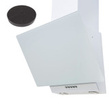 SIA EAG61WH 60cm White Angled Chimney Cooker Hood Extractor Fan &Carbon Filter