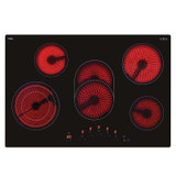 CDA HC7621FR 77cm Black 5 Zone Frameless Touch Control Electric Ceramic Hob CDA HC7621FR 77cm Black 5 Zone Frameless Touch Control Electric Ceramic Hob