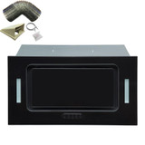 SIA UCG52BL 52cm Black Glass Built In Cupboard Cooker Hood Extractor +3m Ducting