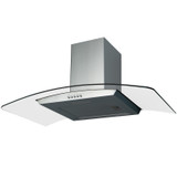 SIA CGH90SS 90cm Curved Glass Stainless Steel Chimney Cooker Hood Extractor Fan