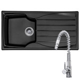 Astracast Sierra 1.0 Bowl Black Reversible Kitchen Sink & KT7 Pull-out Spray Tap Astracast Sierra 1.0 Bowl Black Reversible Kitchen Sink & KT7 Pull-out Spray Tap