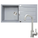 Franke 1.0 Bowl Grey Reversible Composite Kitchen Sink & KT6BND U-Spout Tap Franke 1.0 Bowl Grey Reversible Composite Kitchen Sink & KT6BND U-Spout Tap