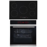 SIA BISO11SS 60cm Black Single Electric True Fan Oven & 5 Zone Induction Hob
