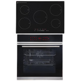 SIA BISO12PSS 60cm Black Pyrolytic Single Electric Oven & 5 Zone Induction Hob