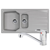 Astracast Sierra 1.5 Bowl Light Grey Composite Kitchen Sink And Chrome Mixer Tap Astracast Sierra 1.5 Bowl Light Grey Composite Kitchen Sink And Chrome Mixer Tap