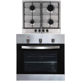 SIA SO113SS 60cm Stainless Steel Electric Single Fan Oven & 4 Gas Burner Hob