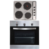 SIA SO113SS 60cm Stainless Steel Single Fan Oven & 4 Zone Solid Plate Hob
