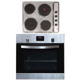 SIA 60cm Stainless Steel Digital Electric Single Fan Oven & 4 Zone Plate Hob