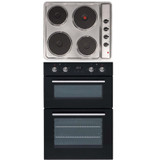 SIA 60cm Double Electric Built-in Oven, Stainless Steel Solid Plate 4 Zone Hob