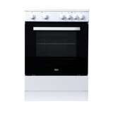 White 60cm Electric Cooker 4 Solid Plate Hob - SIA ESCA61W