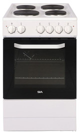 50cm White Electric Cooker With 4 Zone Plate Hob - ESCA51W