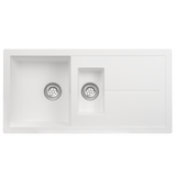 SIA NALI15WH 1.5 Bowl White Composite Reversible Inset Sink