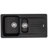 Franke Aveta 1.5 Bowl Black Tectonite Reversible Kitchen Sink &Basket Waste Kit Franke Aveta 1.5 Bowl Black Tectonite Reversible Kitchen Sink &Basket Waste Kit