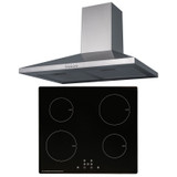 SIA 60cm Black 13 Amp Touch Control Induction Hob And Stainless Steel Extractor