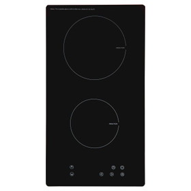 SIA INDH30BL 30cm Black Domino 2 Zone Touch Control Electric Induction Hob
