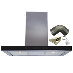 SIA 90cm Stainless Steel Linear Touch Control Cooker Hood Fan & 1m Ducting Kit