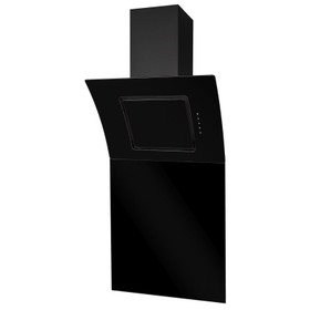 SIA 70cm Black Touch Control Angled Curved Glass Cooker Hood And 70cm Splashback