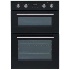 SIA DO102 60cm Black Built In Double Electric True Fan Oven With Digital Timer