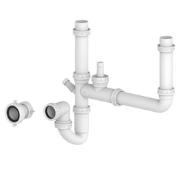 SIA 15PPK Universal Fitting Plumbing Pack With U-Bend For 1.5 / 2.0 Bowl Sinks