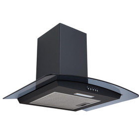 SIA CGHS60BL 60cm Curved Black Glass Cooker Hood Kitchen Extractor Fan