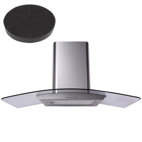 SIA CGH110SS 110cm Stainless Steel Curved Glass Chimney Cooker Hood And Filter