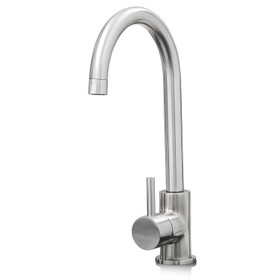 SIA KT6BN Brushed Nickel Swan Neck Single Lever Monobloc Kitchen Mixer Tap