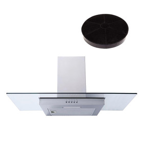 SIA FL90SS 90cm Flat Glass Stainless Steel Chimney Cooker Hood Fan And Filter