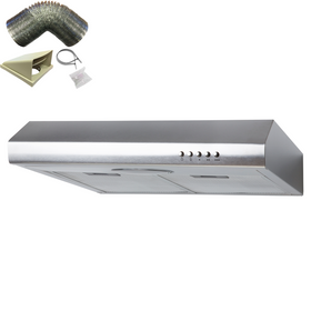 SIA STE50SS 50cm Stainless Steel Slimline Visor Cooker Hood Fan & 1m Ducting