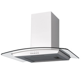 SIA CGH60WH 60cm White Curved Glass Chimney Cooker Hood Kitchen Extractor Fan