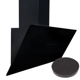 SIA TAG90BL 90cm Black Angled Touch Control Cooker Hood Extractor Fan & Filter