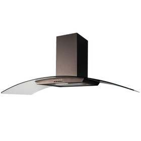 SIA CGH100BL 100cm Black Curved Glass Chimney Cooker Hood Kitchen Extractor Fan