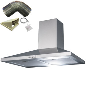 SIA CHL70SS 70cm Stainless Steel Chimney Cooker Hood Extractor and 1m Ducting
