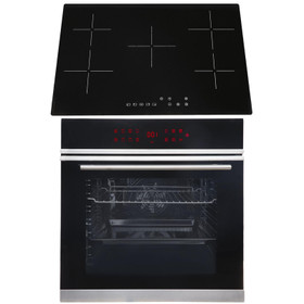 SIA BISO12PSS 60cm Single Electric Pyrolytic Fan Oven & 75cm 5 Zone Ceramic Hob