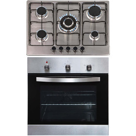 SIA SO113SS 60cm Stainless Steel Single Fan Oven & 70cm 5 Gas Burner Hob