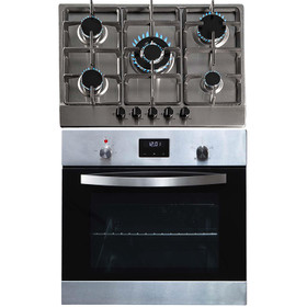 SIA SO114SS 60cm Stainless Steel Digital Electric Single Fan Oven & 70cm Gas Hob