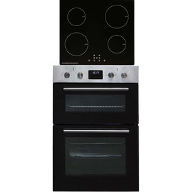 SIA 60cm Stainless Steel Built-in Double Fan Oven & 4 Zone Touch Induction Hob