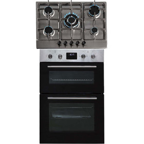 SIA 60cm Stainless Steel Built-in Double Fan Oven & 70cm 5 Burner Gas Hobs