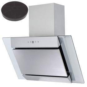 SIA AGL61SS 60cm Angled Stainless Steel Cooker Hood Extractor Fan And Filter