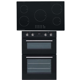 SIA 60cm Built In Double Fan Oven & 90cm Touch Control 5 Zone Induction Hob