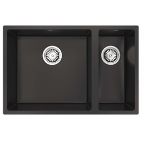 Inset / Undermount Composite Kitchen Sink In Black, 1.5 Bowl - SIA UM15BL