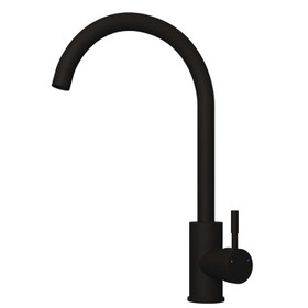 Black Swan Neck Kitchen Mixer Tap, WRAS Approved, Single Lever - SIA KT21BL