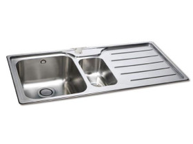 Carron Phoenix 1.5 Bowl Stainless Steel Kitchen Sink, RHD