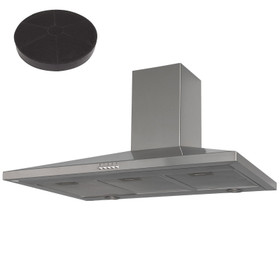 SIA CHL100SS 100cm Stainless Steel Chimney Cooker Hood Extractor & Carbon Filter