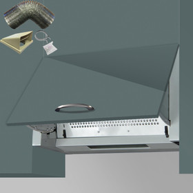 SIA INT60SS 60cm Silver Integrated Built In Kitchen Cooker Hood And 1m Ducting