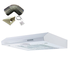 SIA STH60WH 60cm White Slimline Visor Cooker Hood Kitchen Fan And 3m Ducting Kit